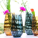 Bolla Glass Tortoise Medium Pebbled Vase
